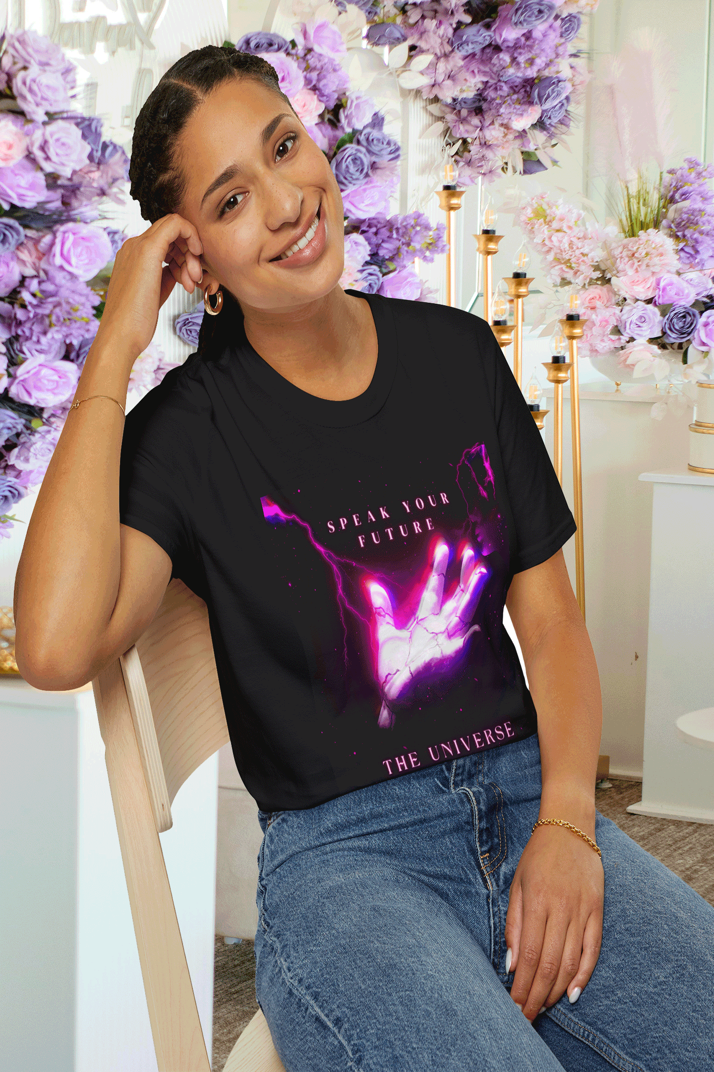 "Speak Your Future - The Universe is Waiting to Create It" - Inspirational Universe T-Shirt