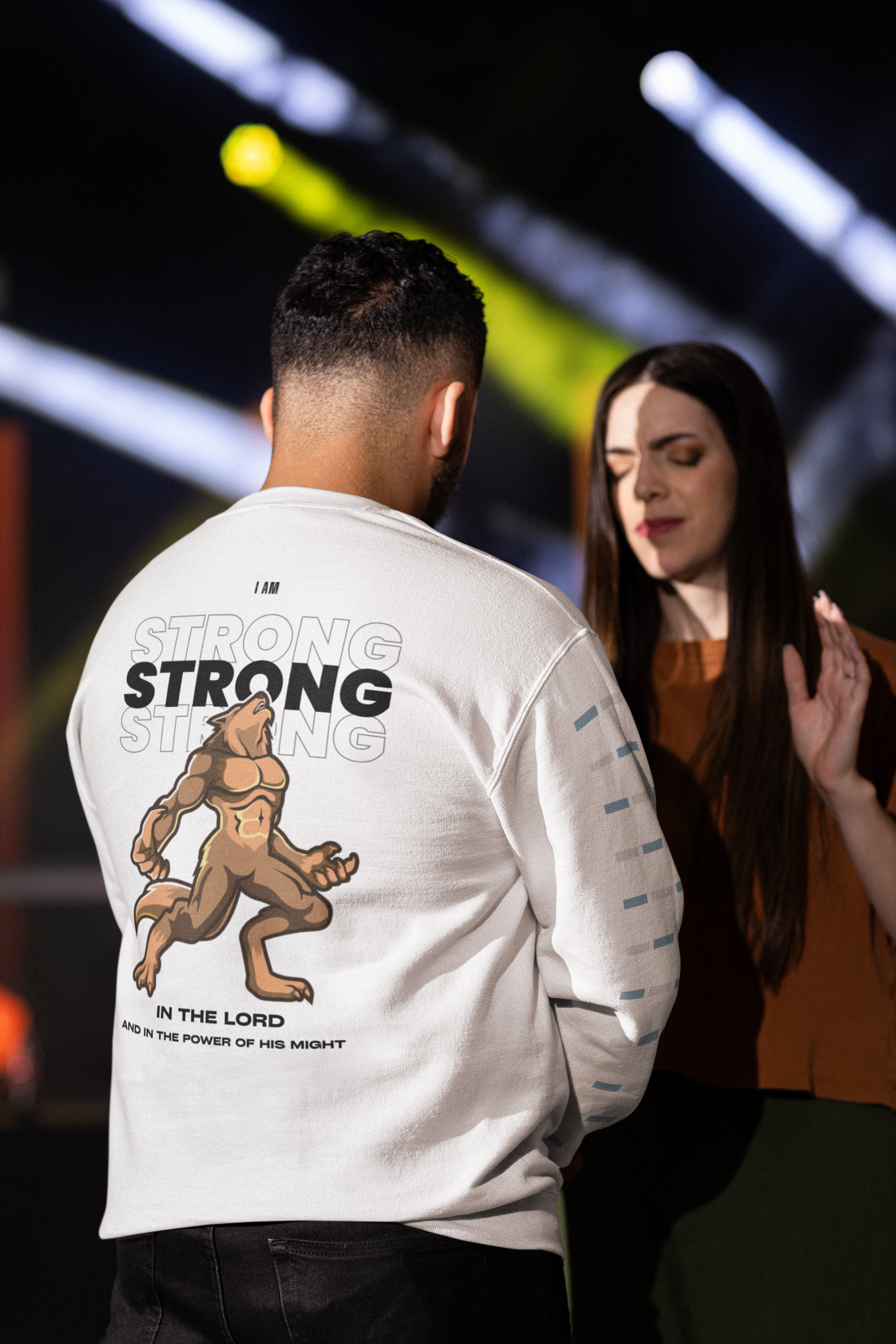SWEATSHIRT: I Am “Strong in the Lord” -  Unisex Lightweight Crewneck Sweatshirt - Inspirational Christian Design