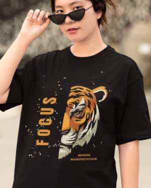 T-SHIRT - “Focus Brings Manifestation” - Black Unisex Jersey Tee – Manifest Your Dreams & Goals
